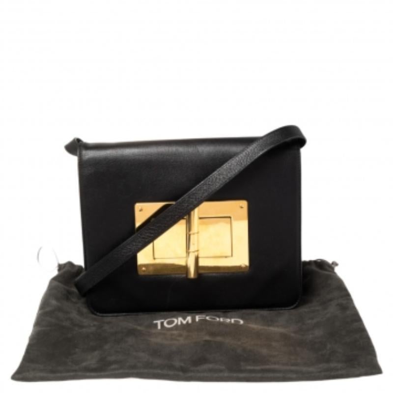 Tom Ford Black Leather Medium Natalia Shoulder Bag 2