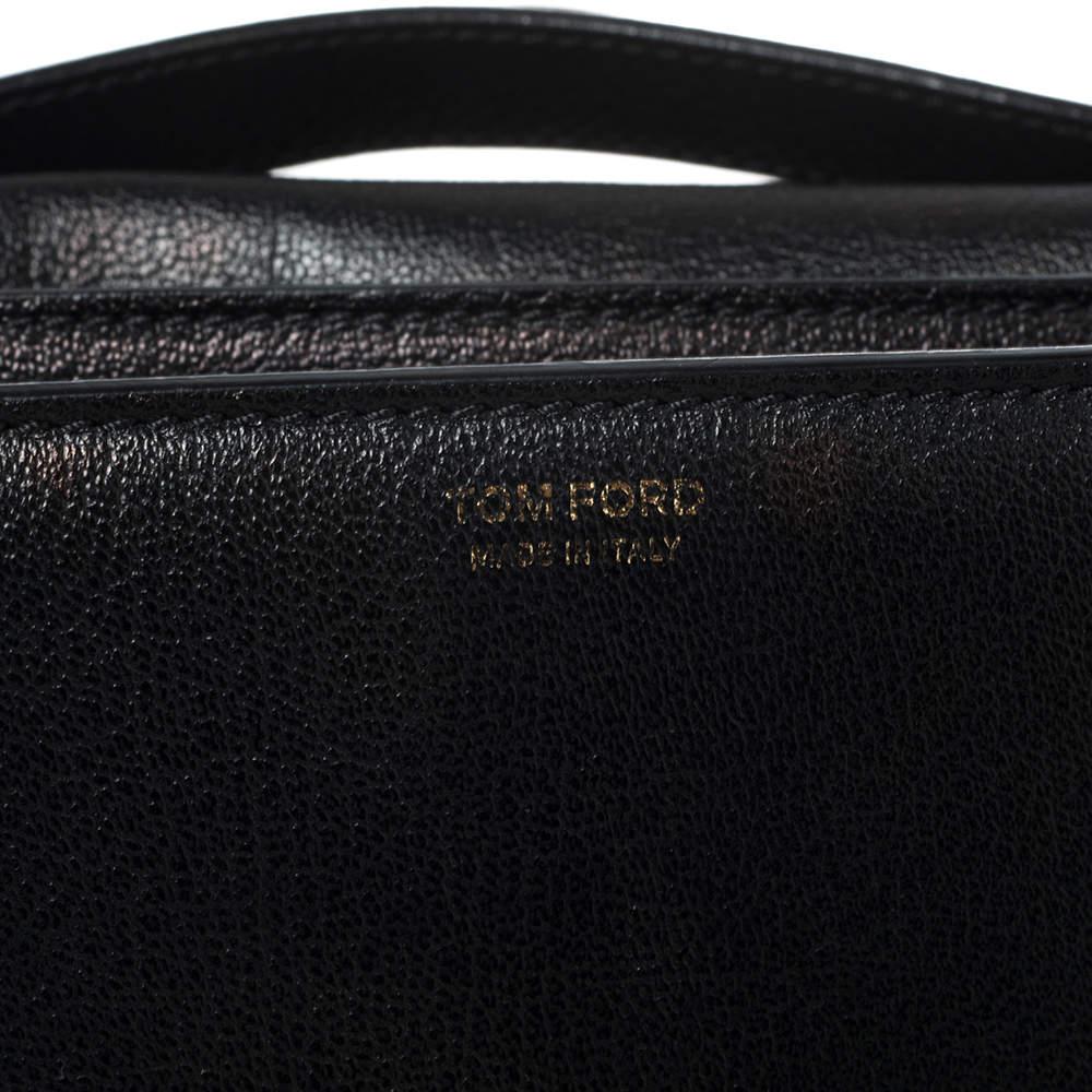 Tom Ford Black Leather Medium Natalia Shoulder Bag en vente 3