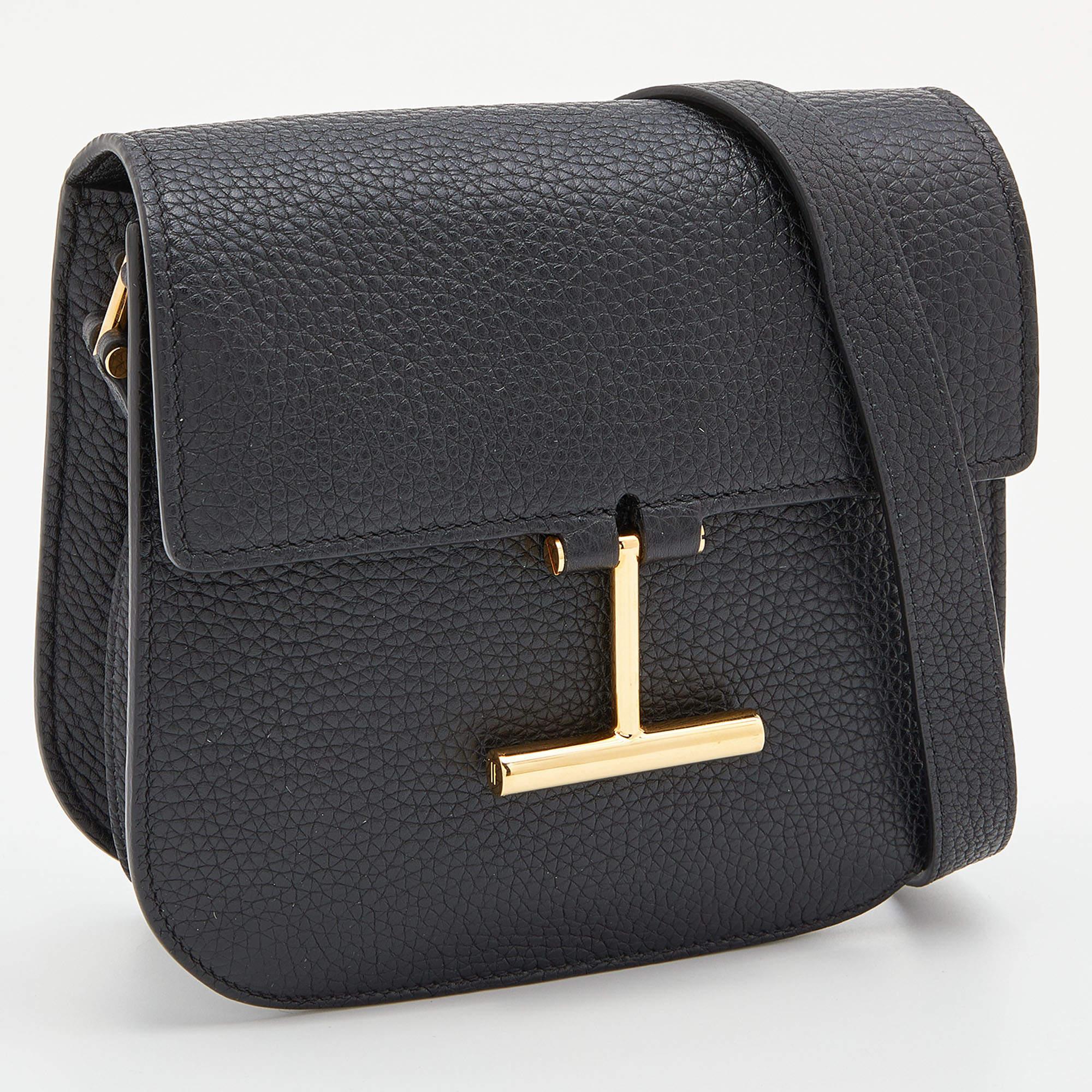 Women's Tom Ford Black Leather Mini Tara Crossbody Bag