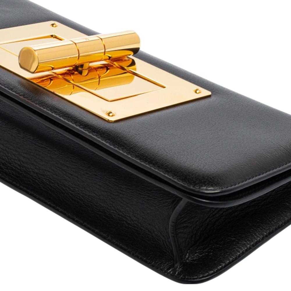 Tom Ford Black Leather Natalia Convertible Clutch 4