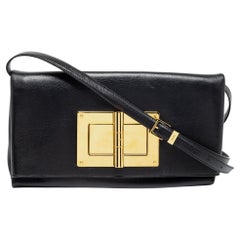 Tom Ford Black Leather Natalia Convertible Clutch