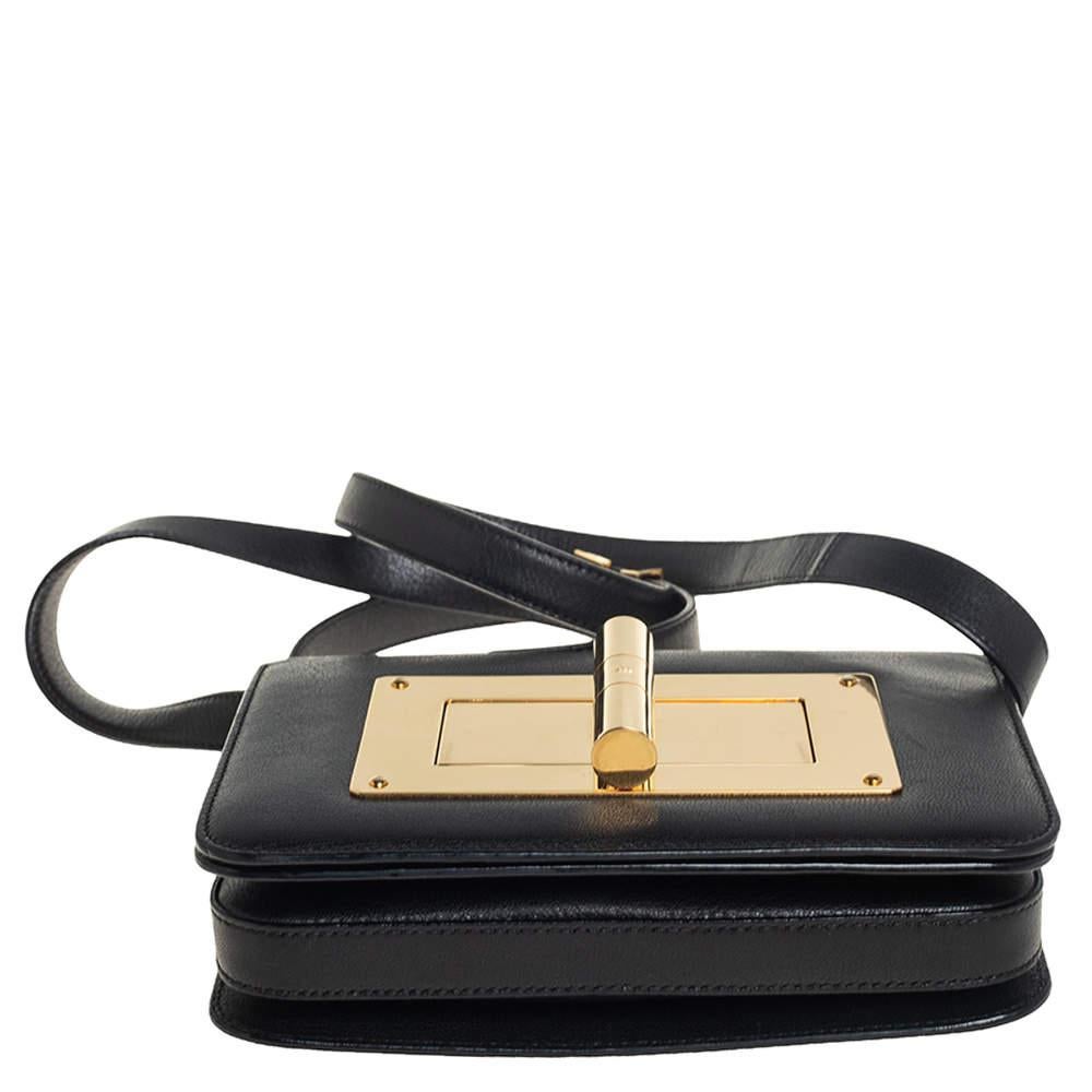 Tom Ford Black Leather Natalia Crossbody Bag For Sale 1