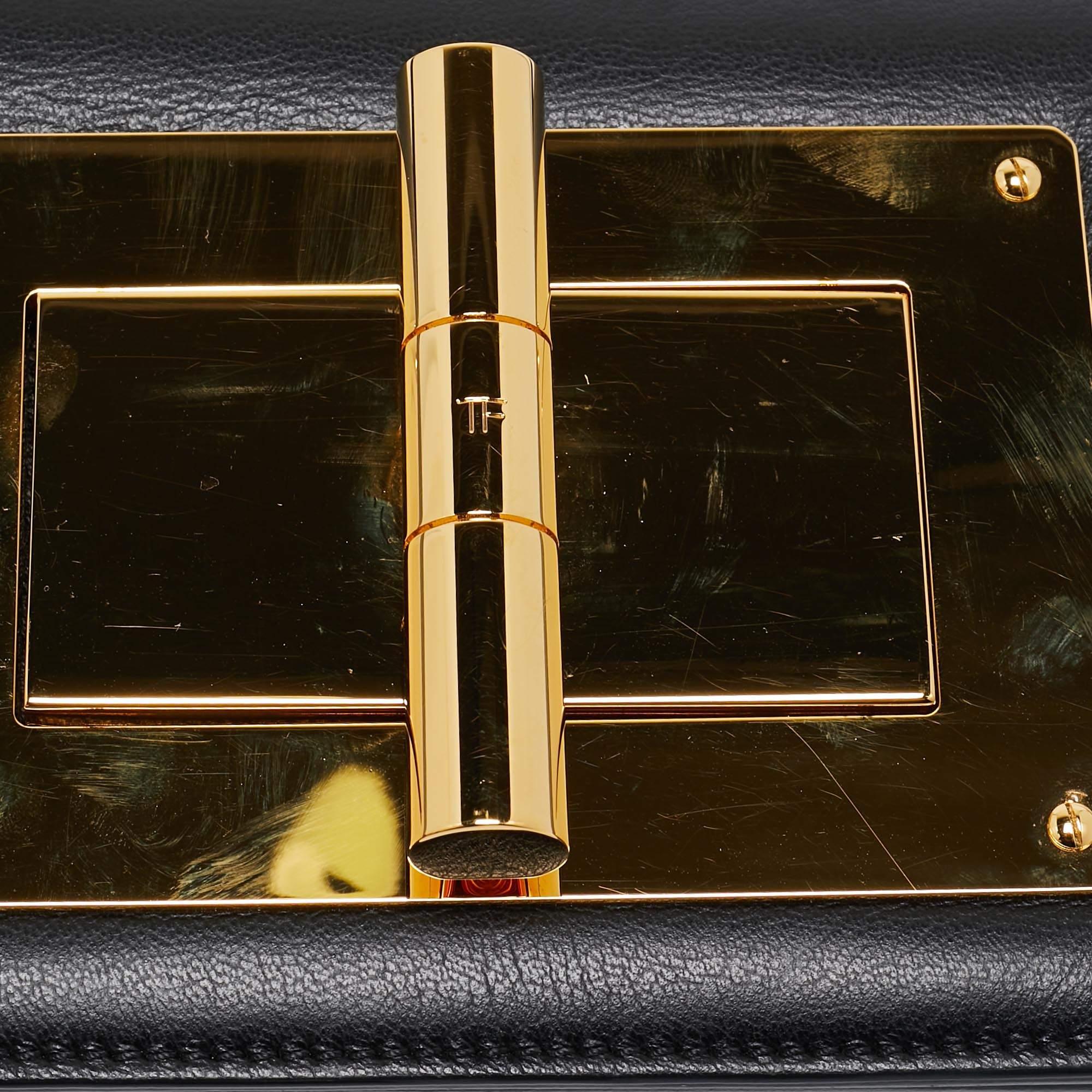 Tom Ford Black Leather Natalia Long Clutch Bag 1
