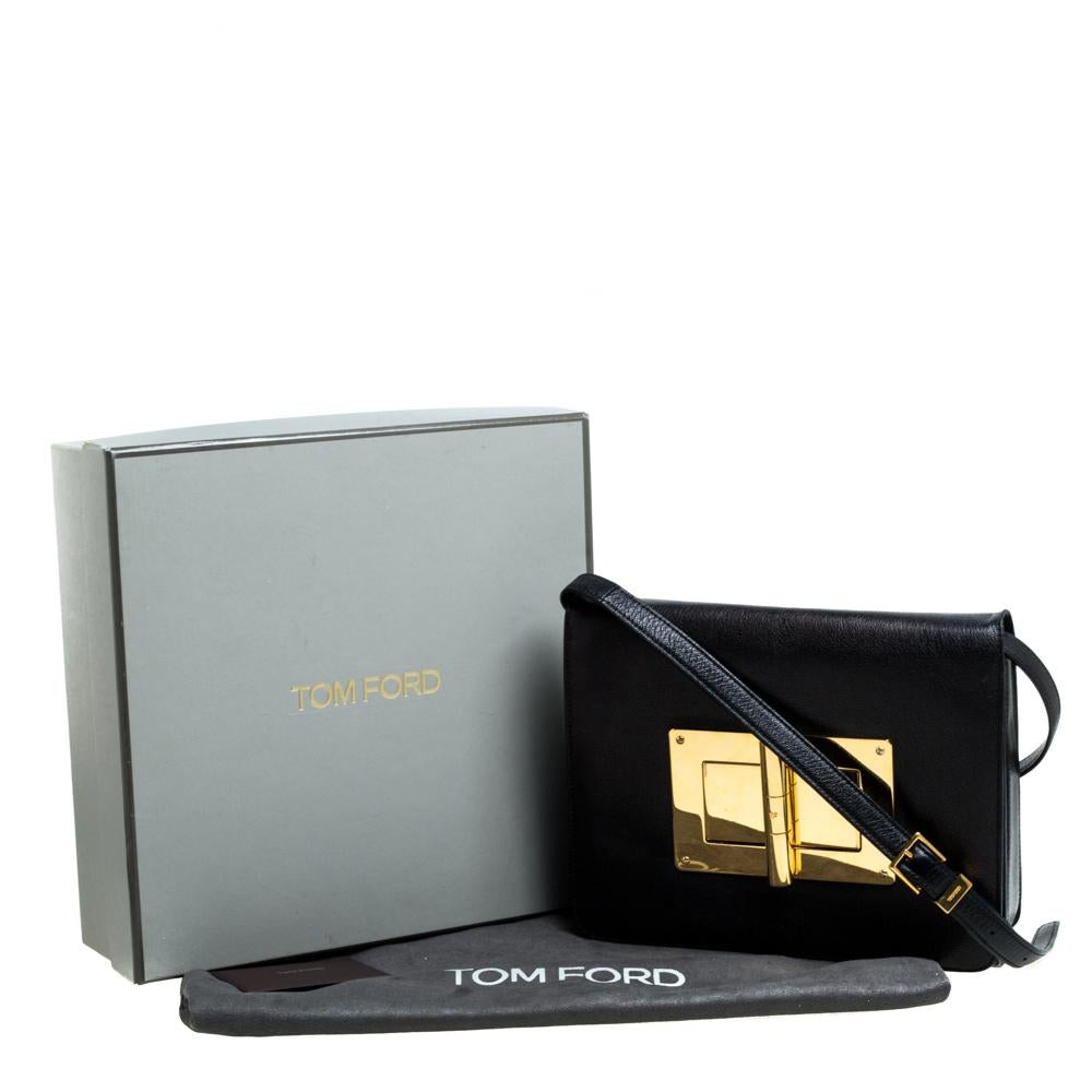 Tom Ford Black Leather Natalia Shoulder Bag 2