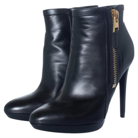 Tom Ford, black leather platform ankle boots