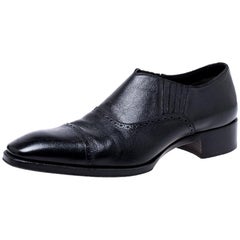 Tom Ford Black Leather Slip On Loafers Size 43.5