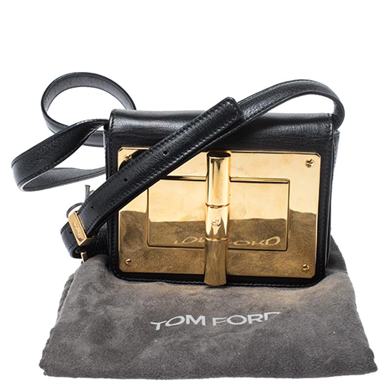 Tom Ford Black Leather Small Natalia Crossbody Bag 3