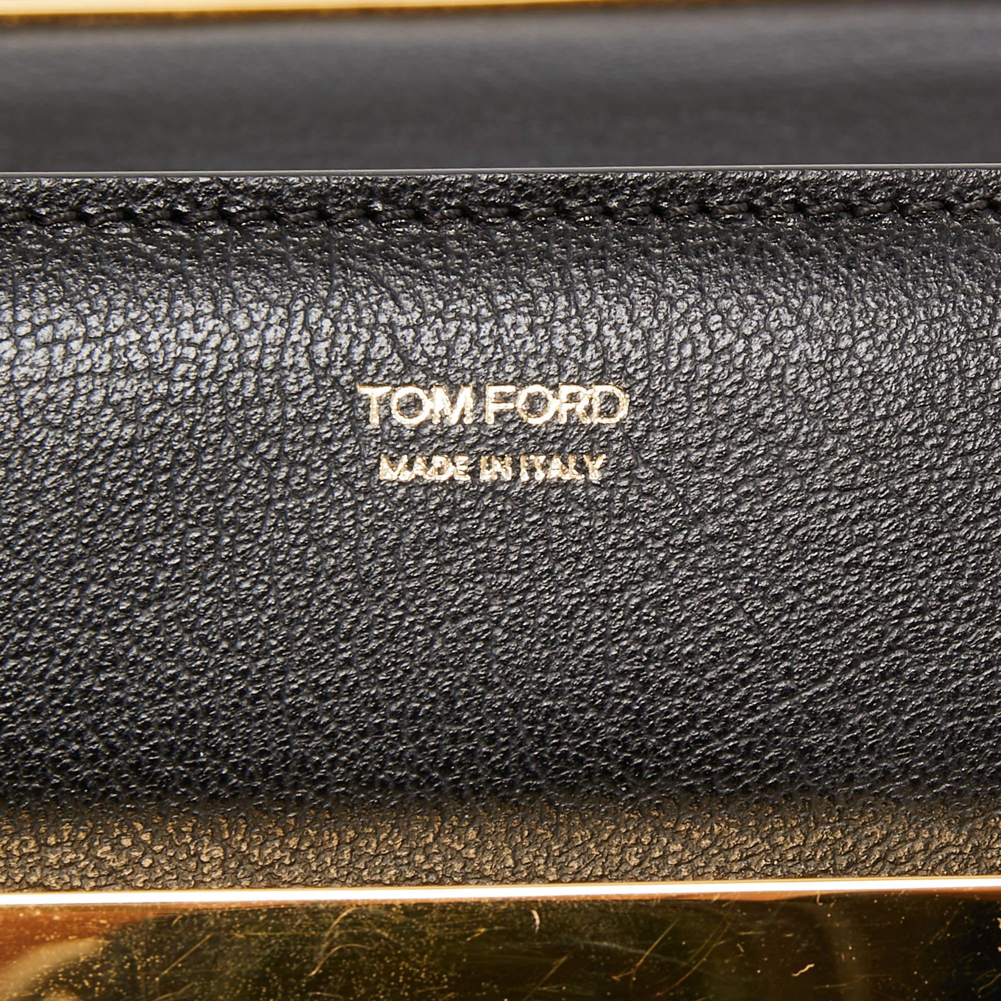 Tom Ford Black Leather Small Natalia Crossbody Bag For Sale 2
