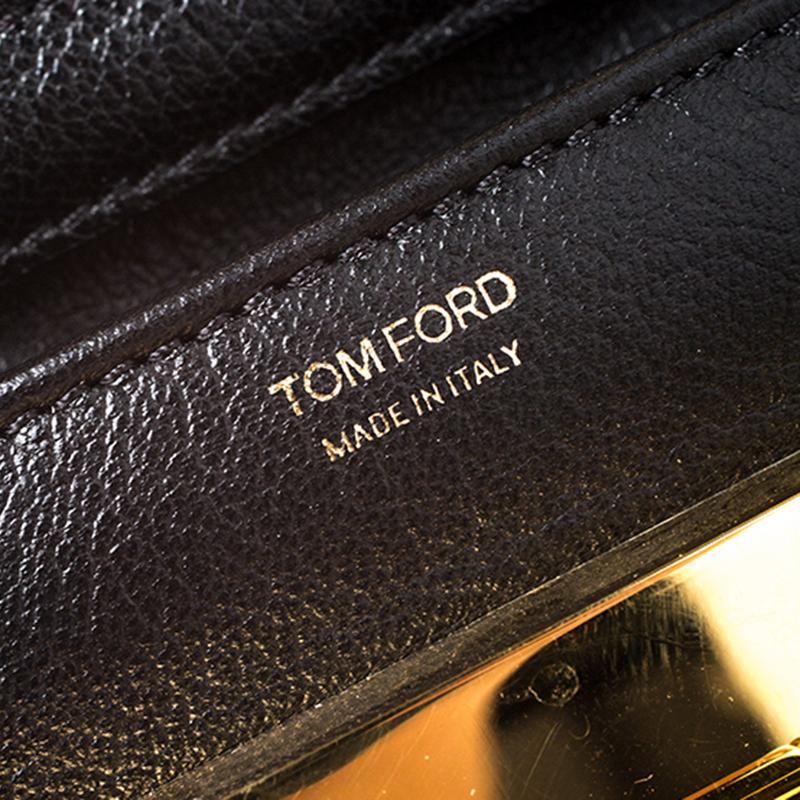 Tom Ford Black Leather Small Natalia Crossbody Bag In Good Condition In Dubai, Al Qouz 2