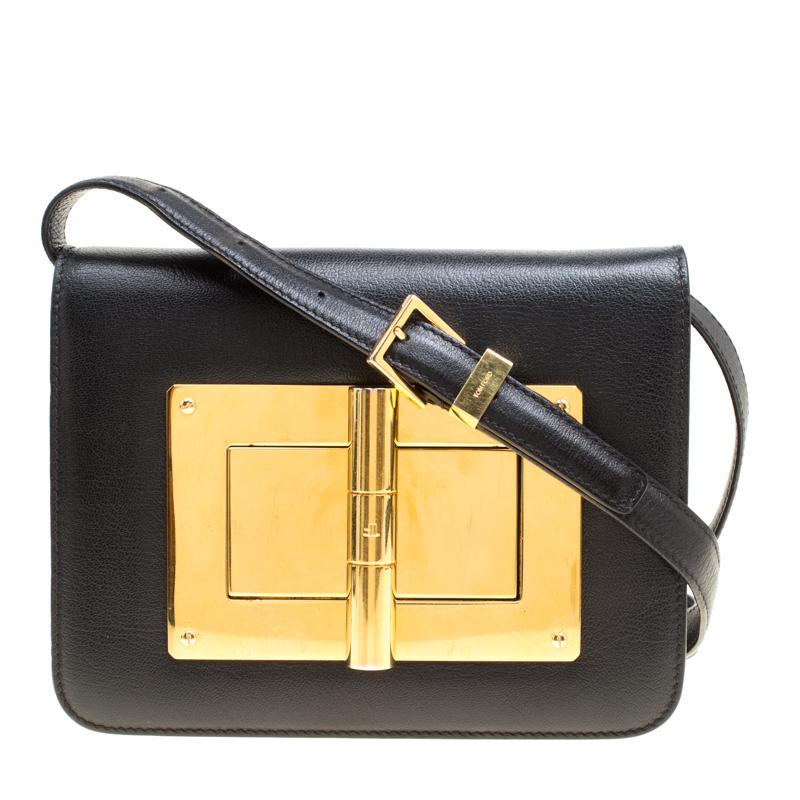 Tom Ford Black Leather Small Natalia Crossbody Bag