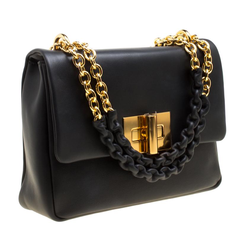 Tom Ford Black Leather Small Natalia Shoulder Bag In Excellent Condition In Dubai, Al Qouz 2