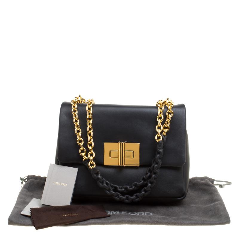 Tom Ford Black Leather Small Natalia Shoulder Bag 4