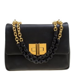 Tom Ford Black Leather Small Natalia Shoulder Bag