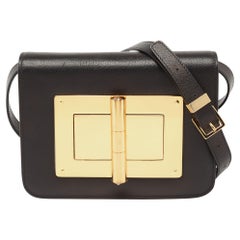 Tom Ford Black Leather Small Natalia Shoulder Bag