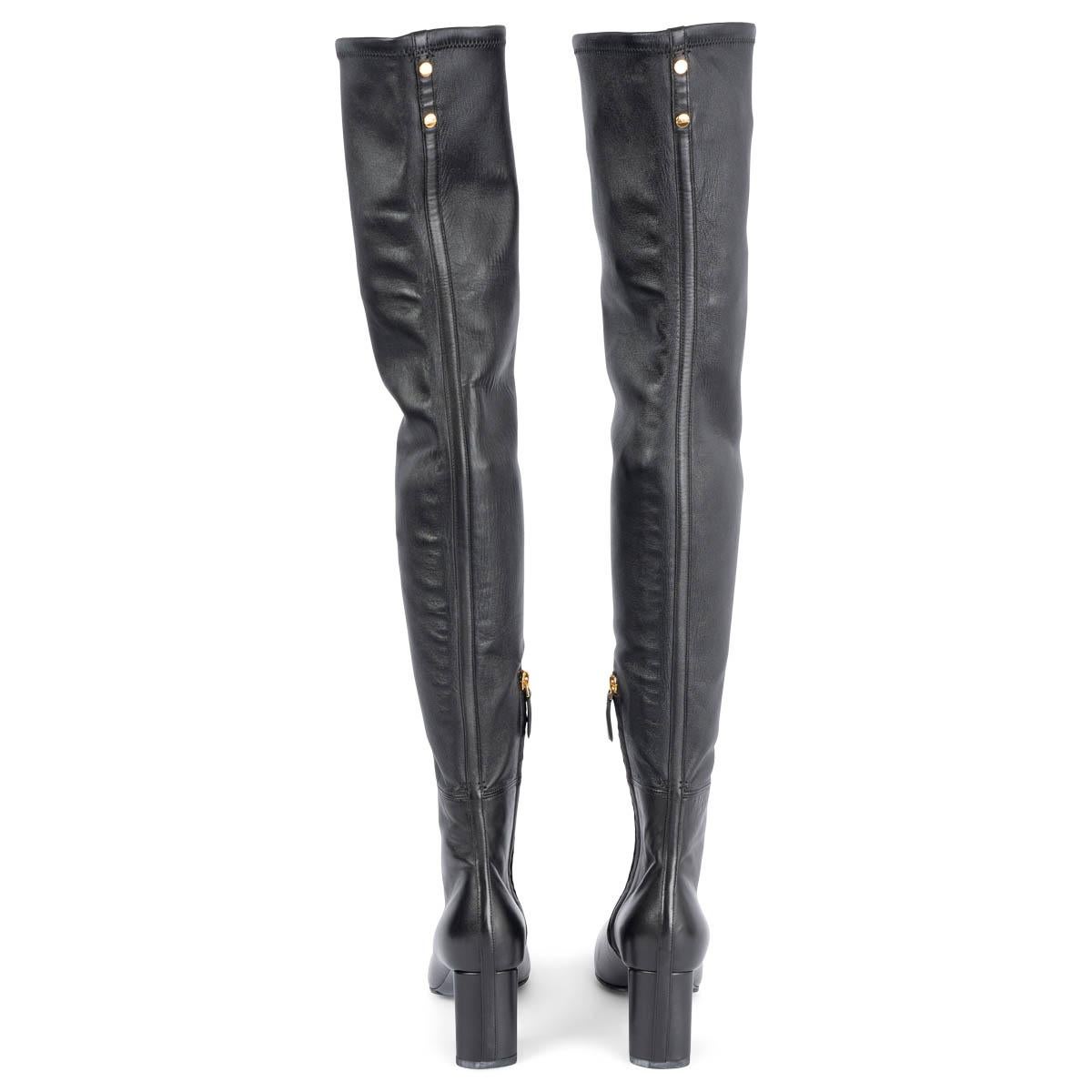 De las mujeres TOM FORD cuero negro STRETCH OVER KNEE Boots Zapatos 38 en venta