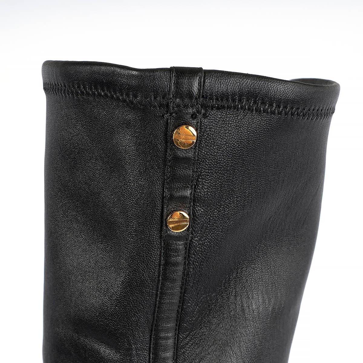 TOM FORD cuero negro STRETCH OVER KNEE Boots Zapatos 38 en venta 3