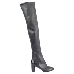 TOM FORD Schwarze Leder STRETCH OVER KNEE Stiefel mit Stiefeln aus Leder 38