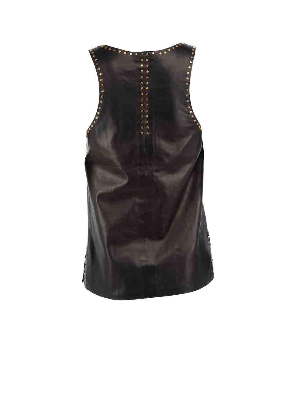 Tom Ford Black Leather Studded Tank Top Size XS In Good Condition For Sale In London, GB