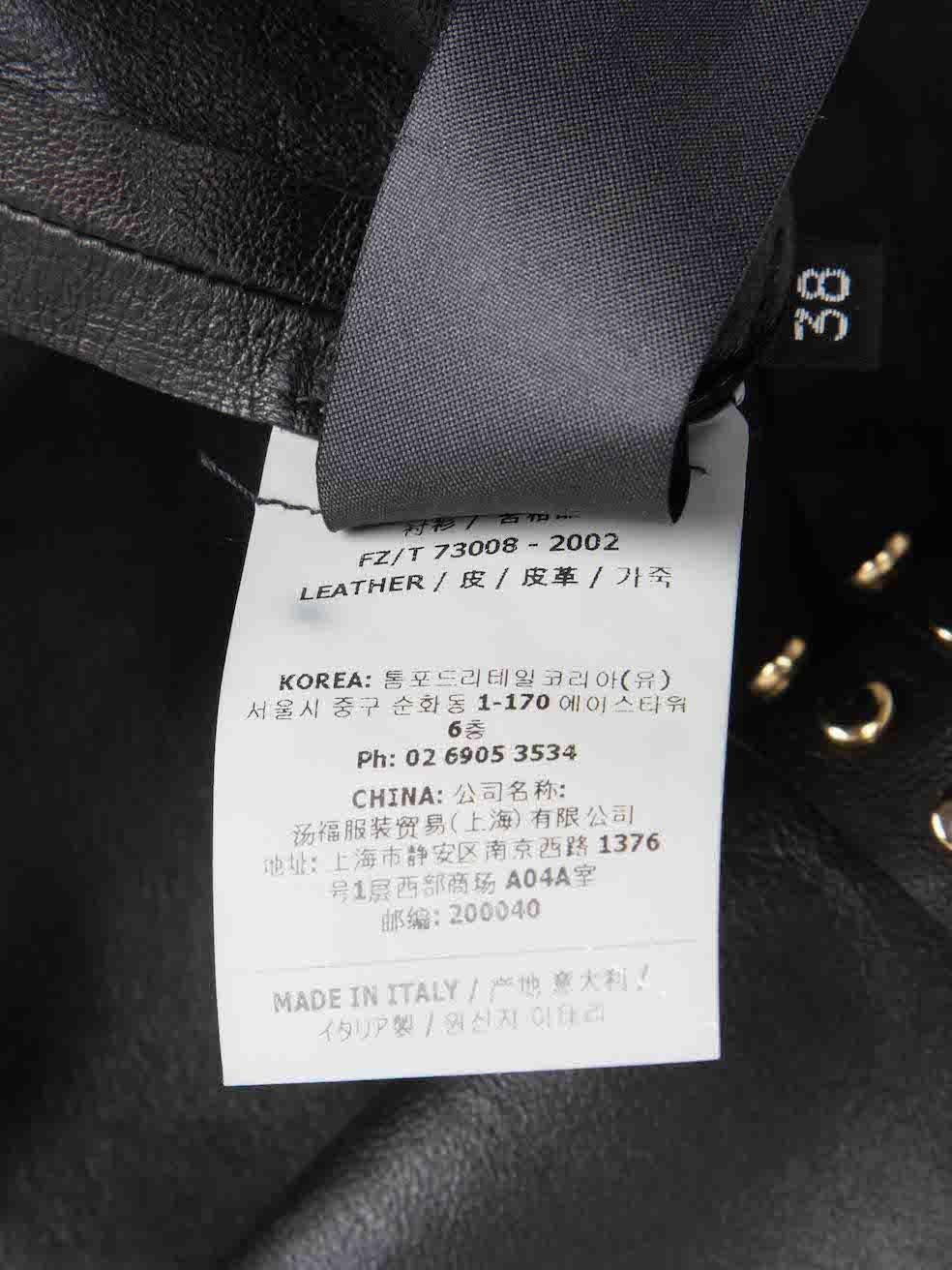 Débardeur clouté en cuir noir Tom Ford Taille XS en vente 2
