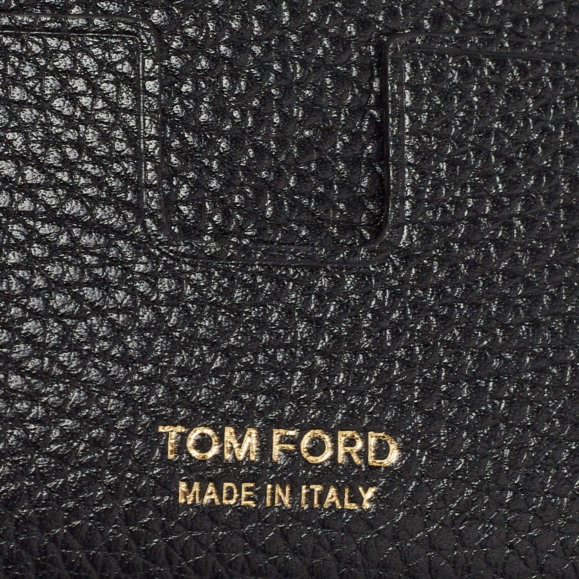 Tom Ford Black Leather T-Line Card Holder In Excellent Condition In Dubai, Al Qouz 2