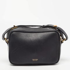 Tom Ford Black Leather T Twist Camera Bag