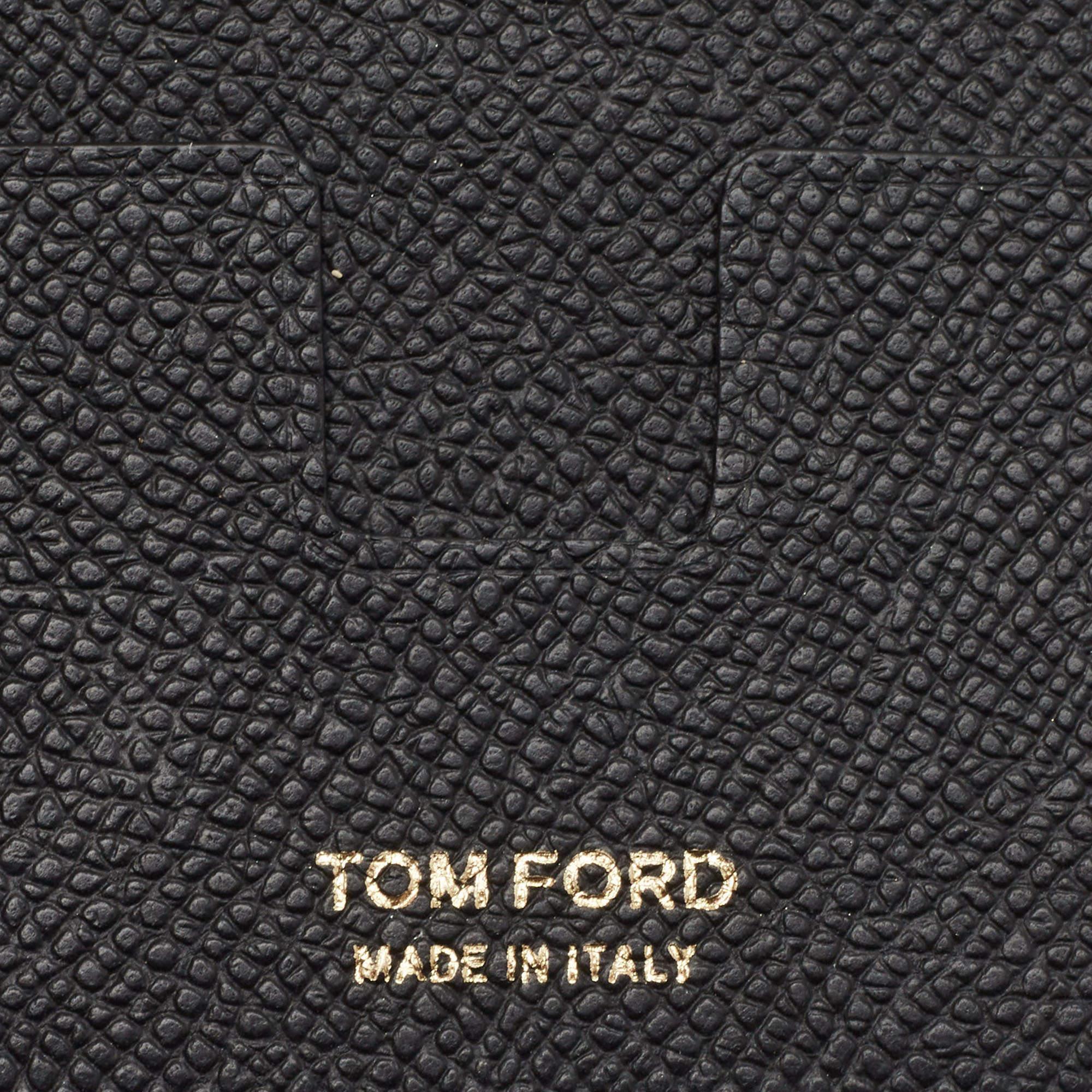 Tom Ford Schwarzes Leder TF Logo Geldklammer mit Logo im Angebot 6