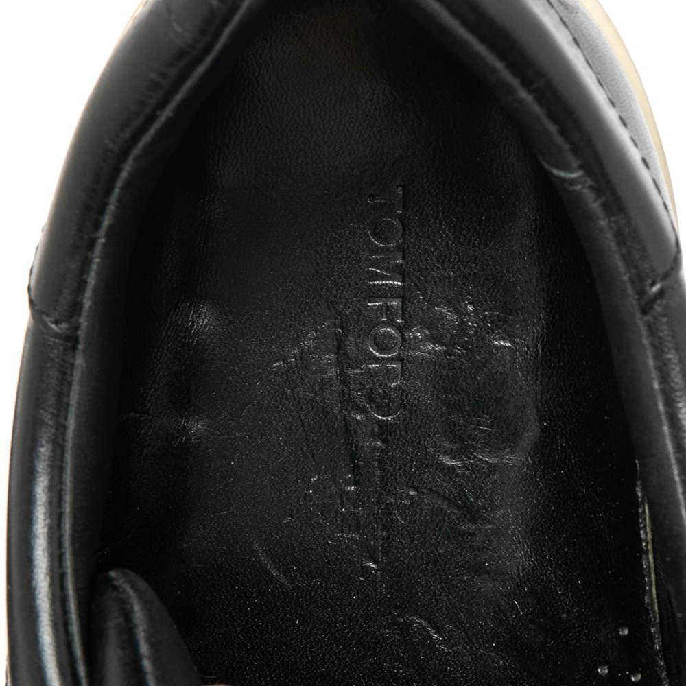 Tom Ford Black Leather Warwick Low Top Sneakers Size 44 3