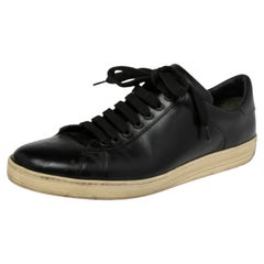 Tom Ford Schwarz Leder Warwick Low Top Turnschuhe Größe 44