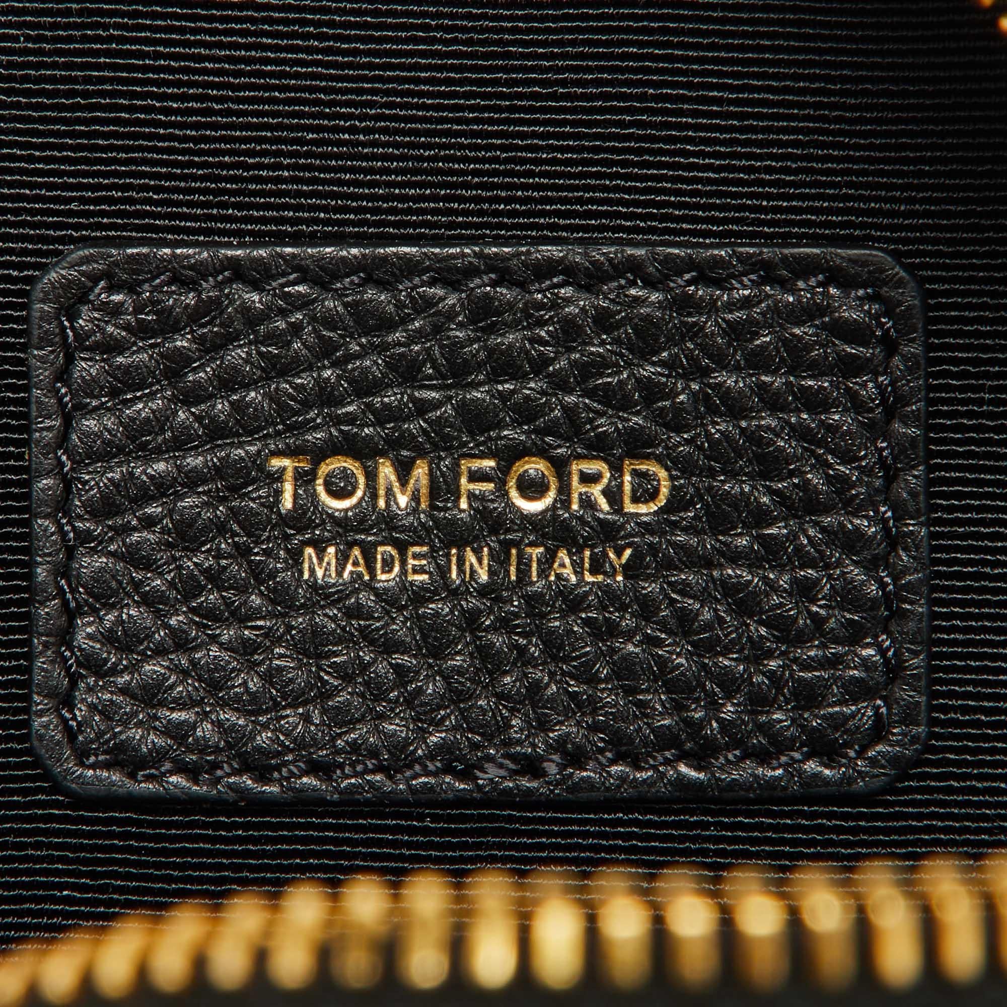 Tom Ford Black Leather Zip Pouch 6