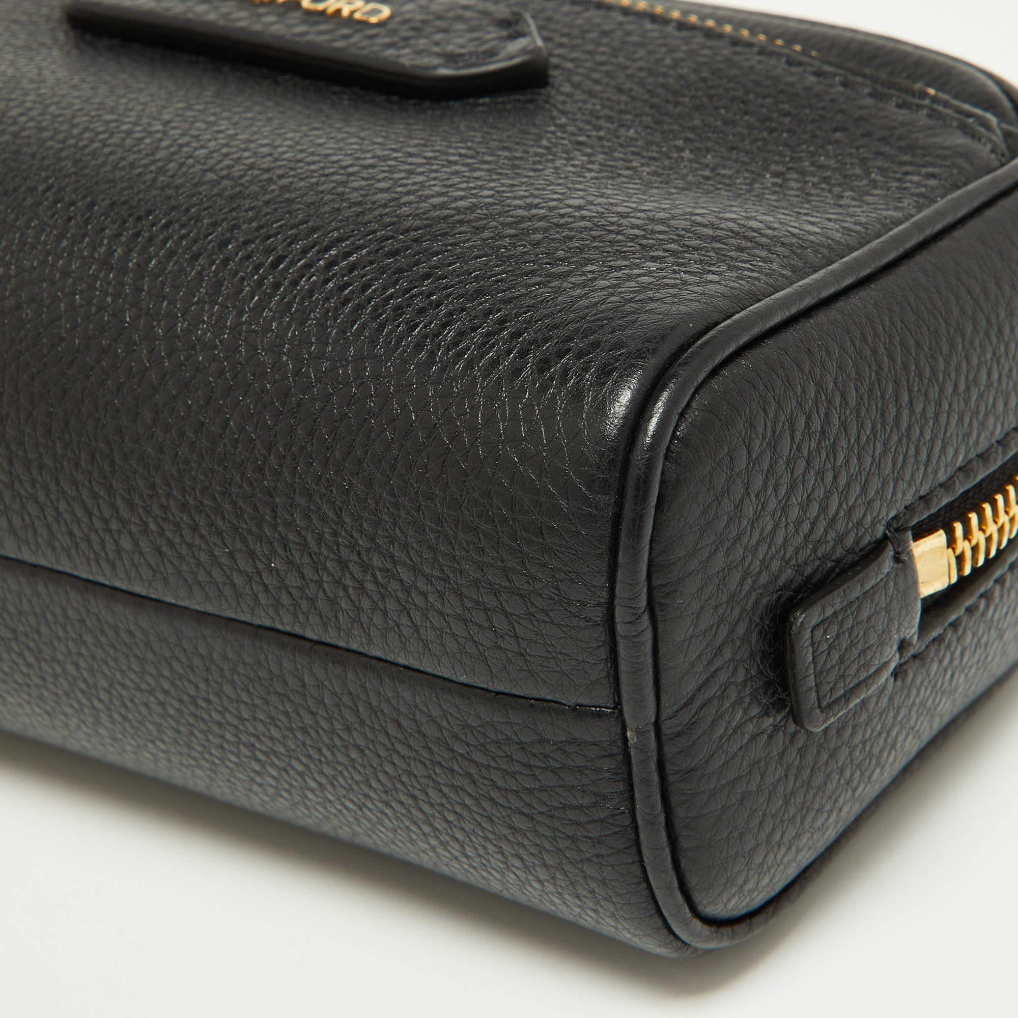 Tom Ford Black Leather Zip Pouch 2