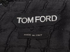 Tom Ford Black Linen-Blend Croc Patterned Skirt