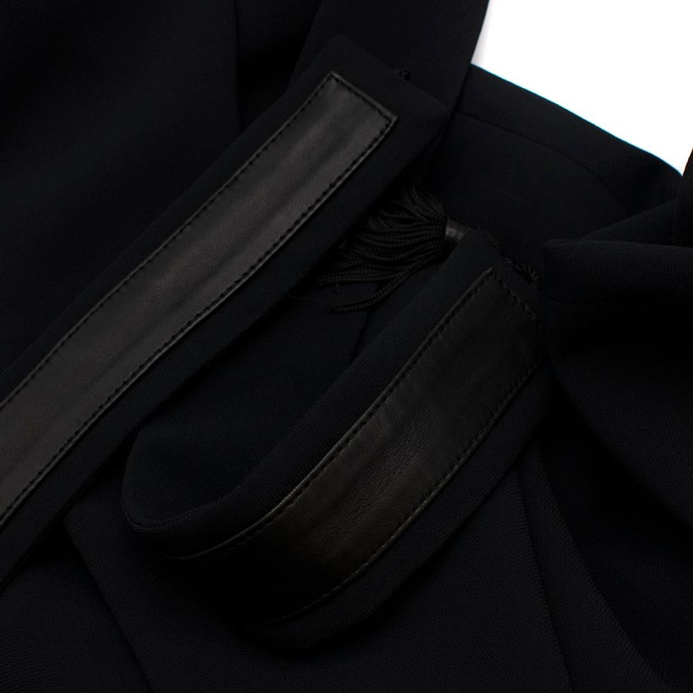 Tom Ford Black Long Fringed Dress with Leather Belt US8 For Sale 5