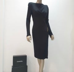 Tom Ford Black Long Sleeve Zip Mini Dress