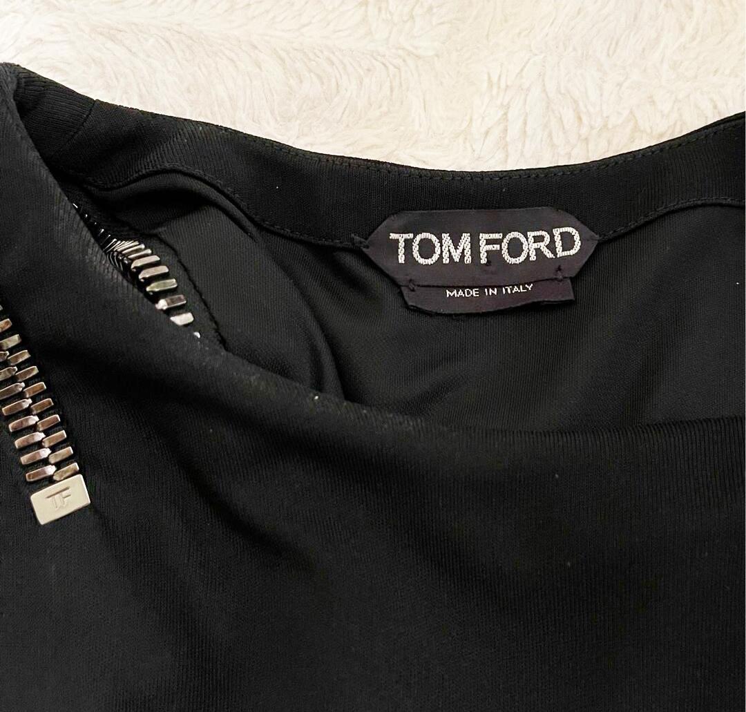 TOM FORD BLACK LONG VISCOSE BODYCON DRESS size 40 - 4 In Excellent Condition In Montgomery, TX