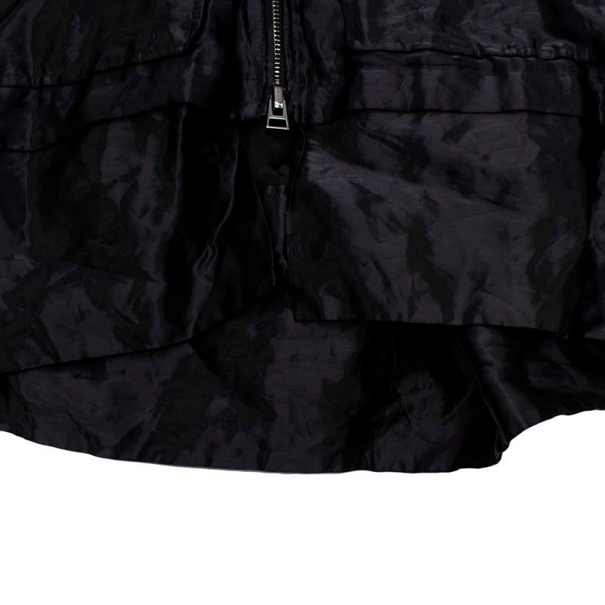 Tom Ford Black Metallic Crinkled Silk Oversize Jacket - Size US 6 For Sale 1
