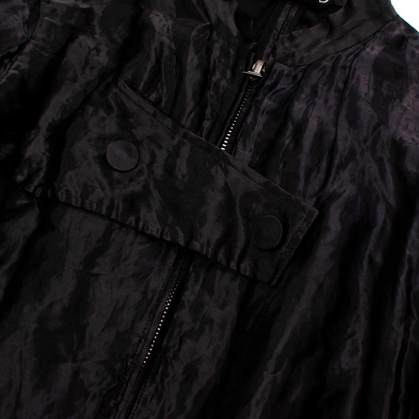 Tom Ford Black Metallic Crinkled Silk Oversize Jacket - Size US 6 For Sale 4