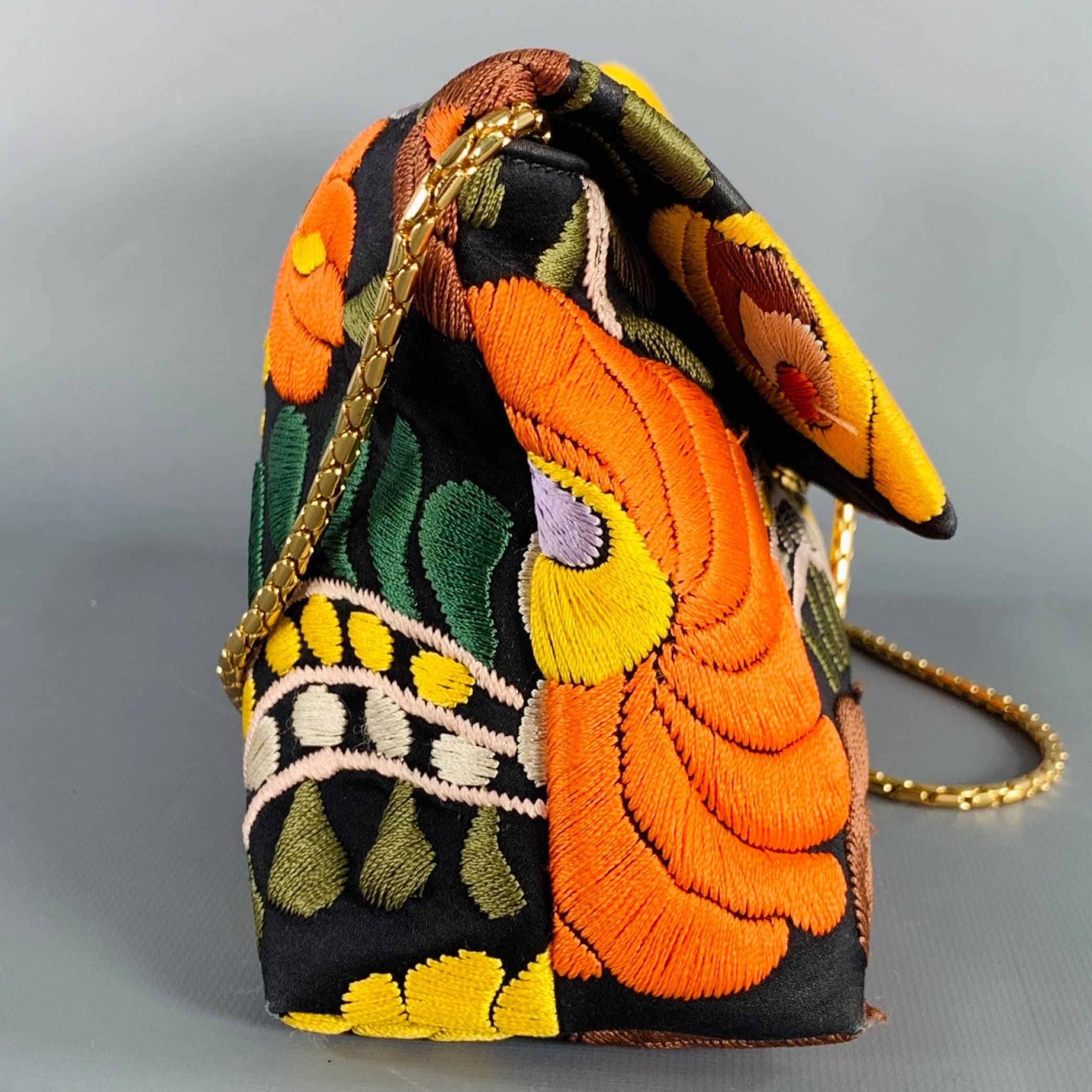 Noir TOM FORD Sac à main en cuir brodé multicolore noir en vente