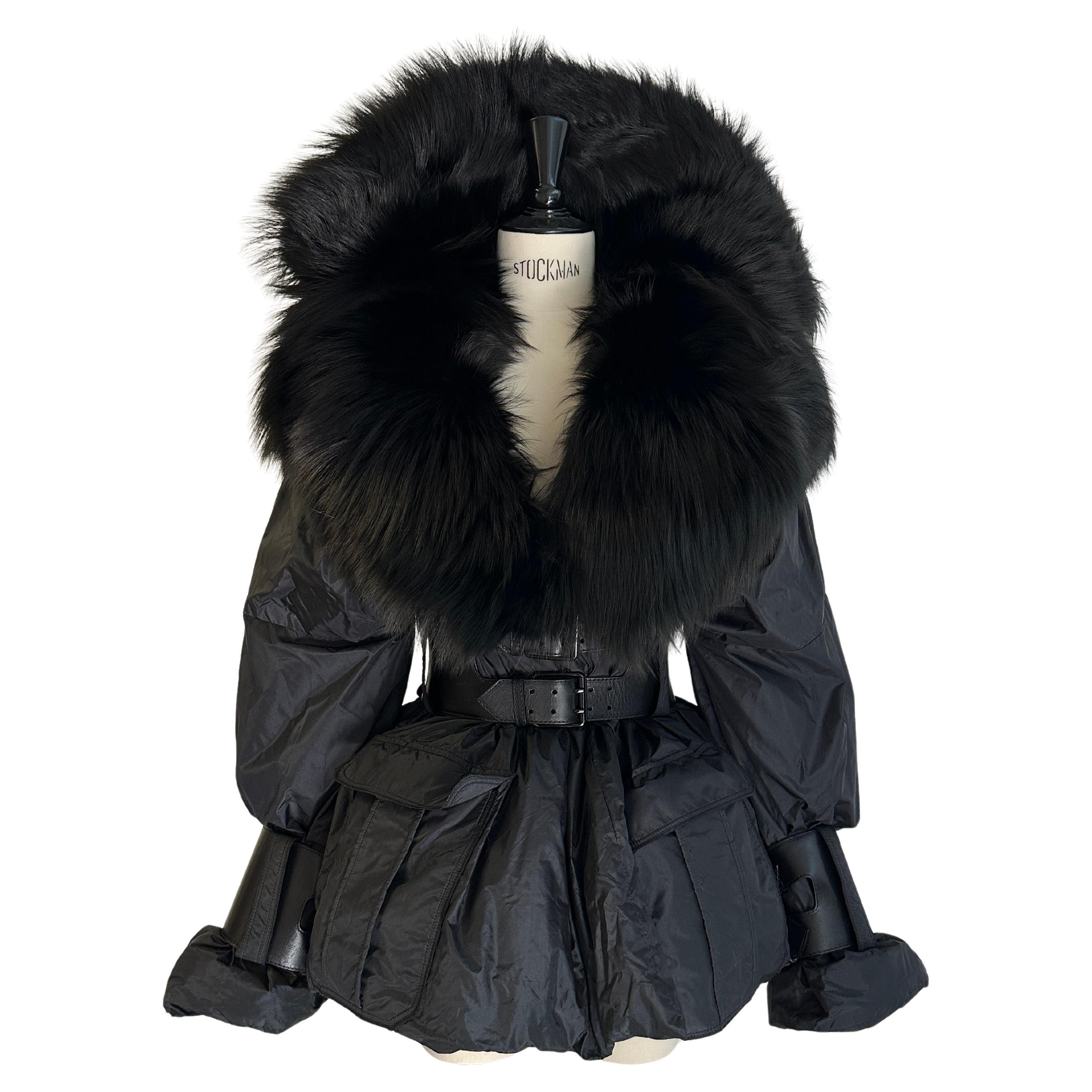 Tom Ford Black Nylon Puffer Coat 2011 For Sale