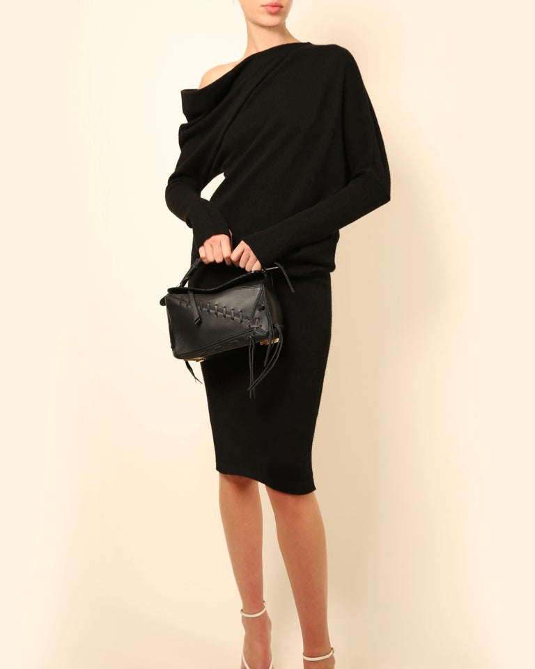 Tom Ford black one shoulder oversized slouch cashmere sweater midi dress at  1stDibs | one shoulder jumper dress, tom ford sweater dress, tom ford  cashmere sweater dress