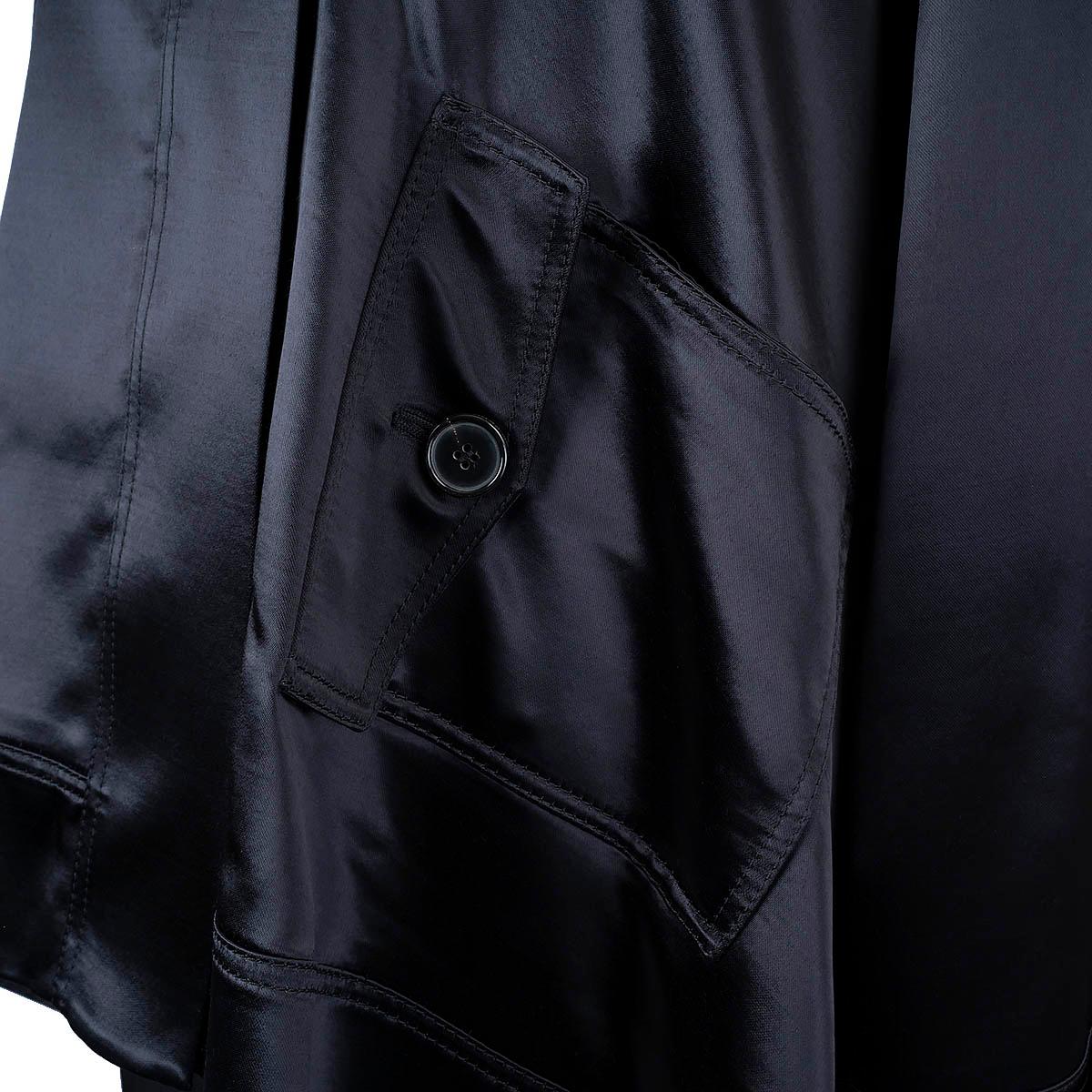 TOM FORD black OVERSIZED SATIN CAPE Coat Jacket S For Sale 3