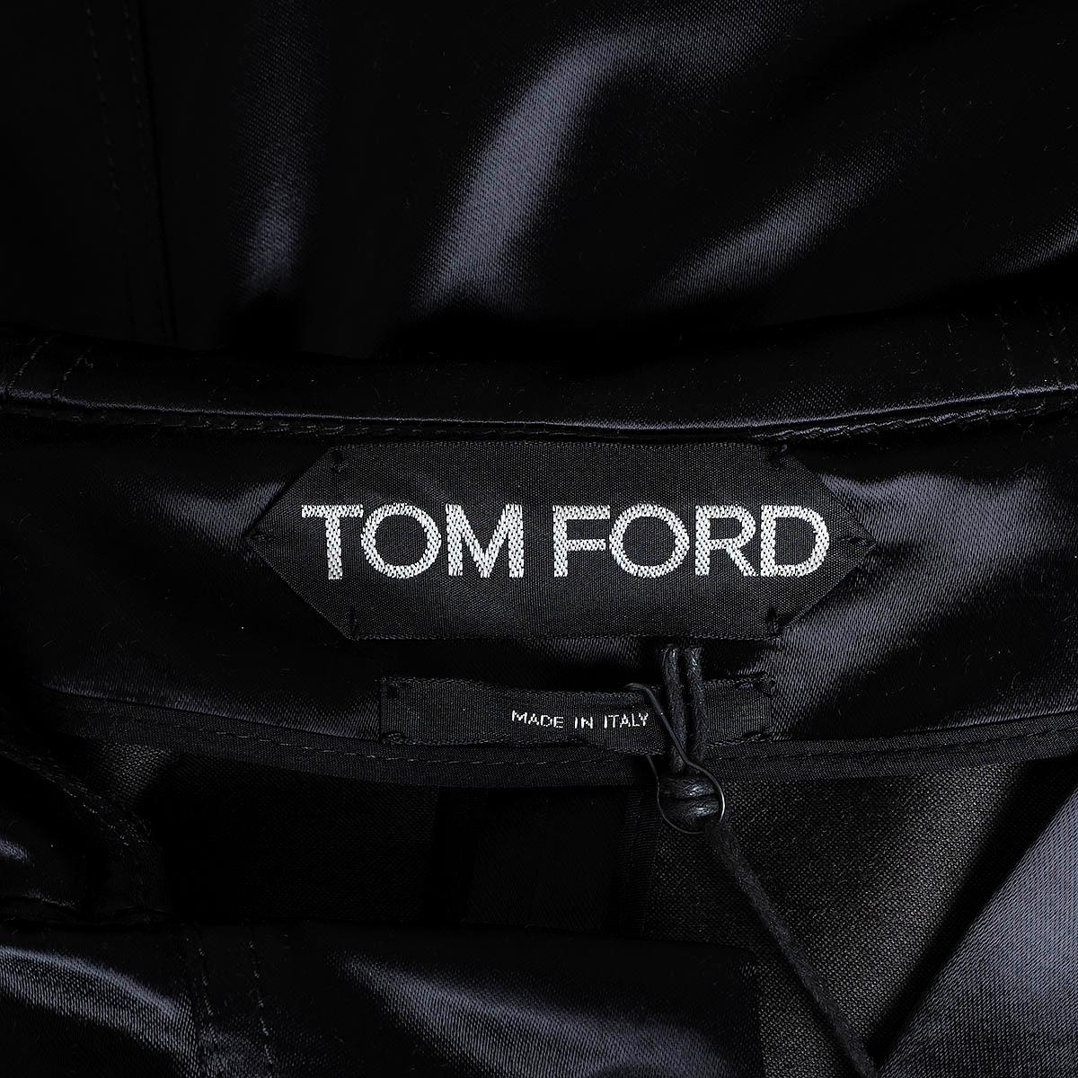 TOM FORD black OVERSIZED SATIN CAPE Coat Jacket S For Sale 4