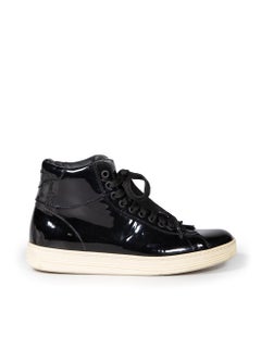 Tom Ford Black Patent High Top Trainers Size IT 37.5