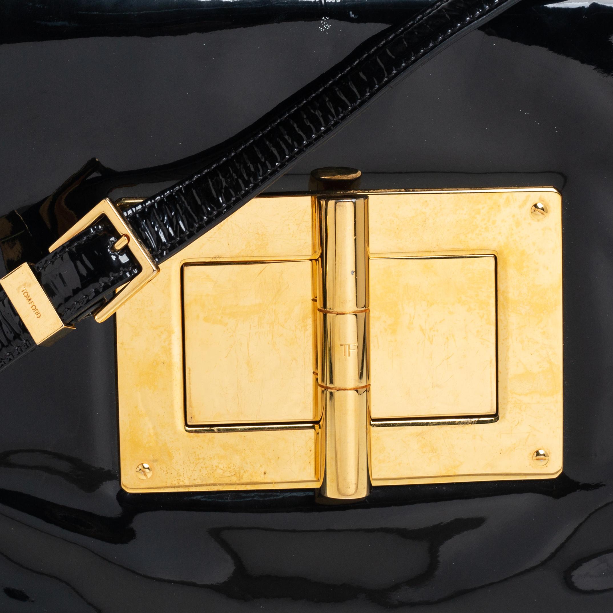 Women's Tom Ford Black Patent Leather Natalia Crossbody Bag For Sale