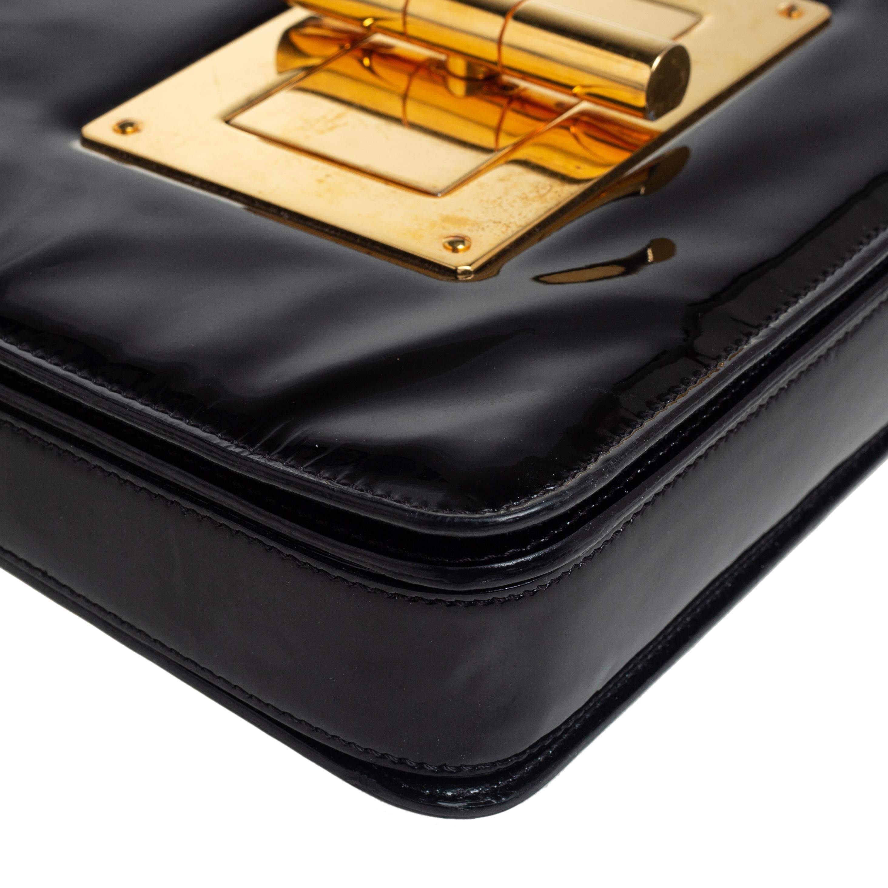 Tom Ford Black Patent Leather Natalia Crossbody Bag For Sale 1