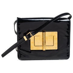 Tom Ford - Sac à bandoulière Natalia en cuir verni noir