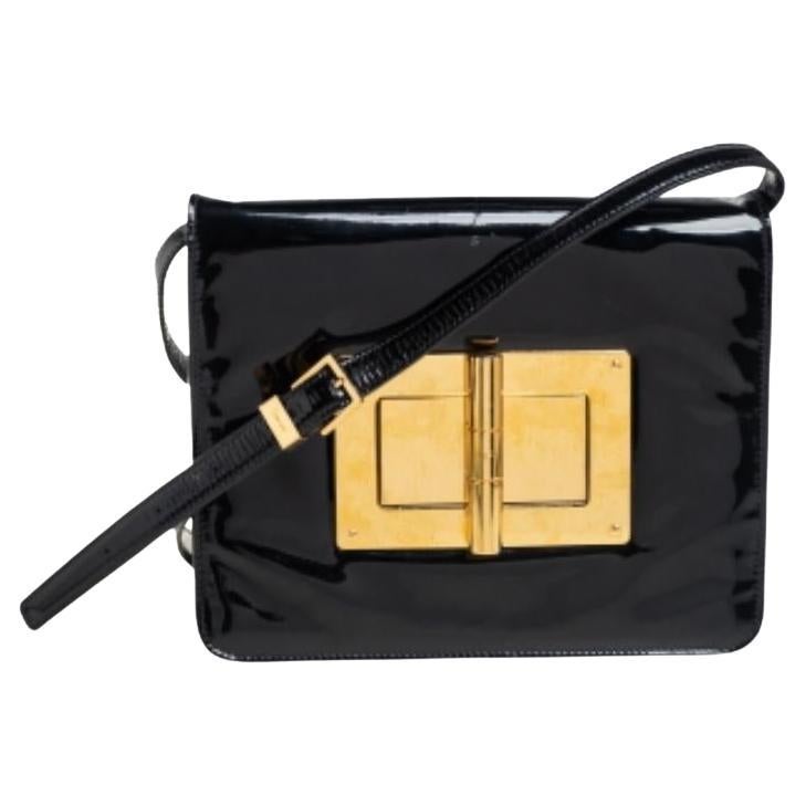 Tom Ford Black Patent Leather Natalia Crossbody Bag For Sale