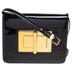 Tom Ford Black Patent Leather Natalia Crossbody Bag