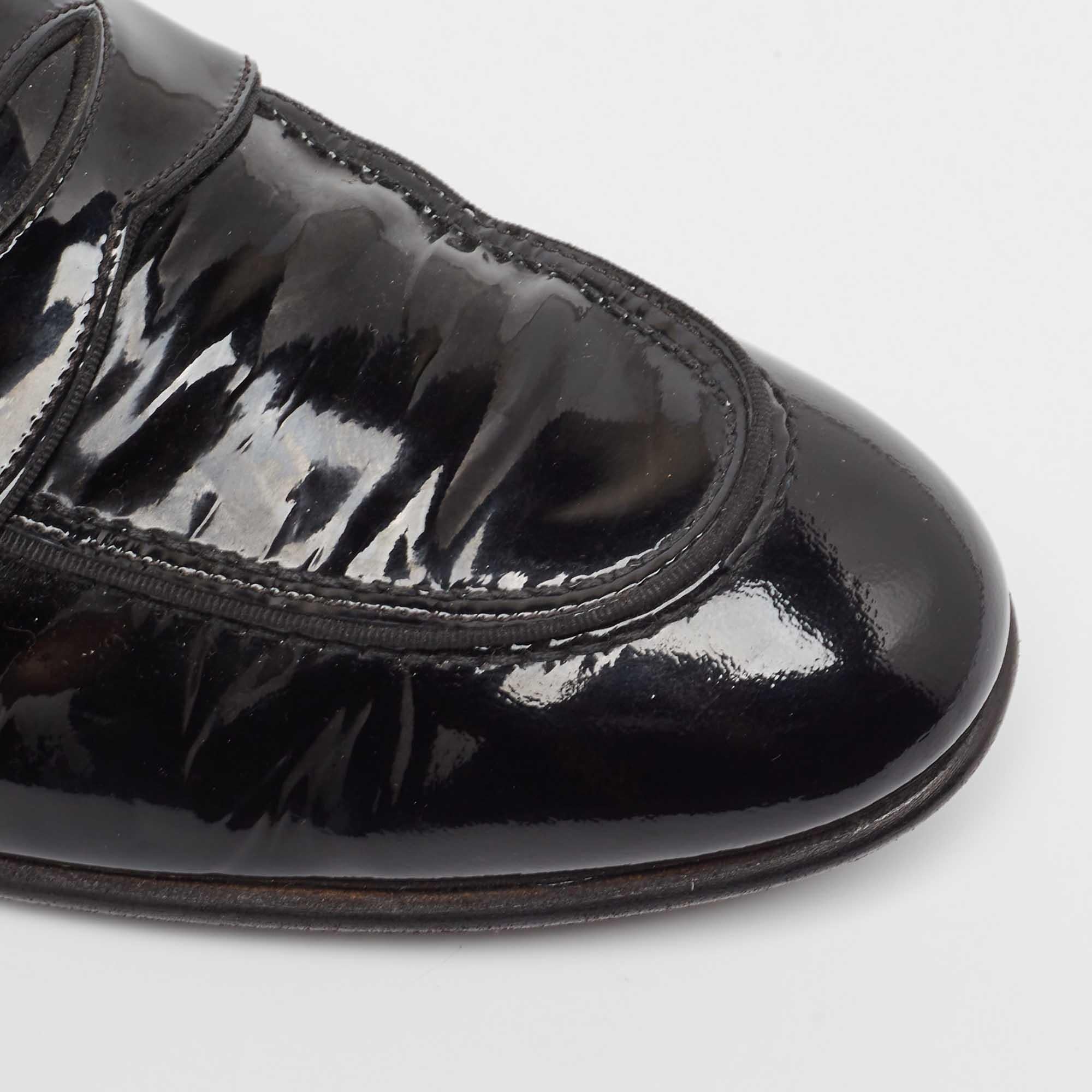 Tom Ford Black Patent Leather Penny Loafers Size 40 For Sale 3