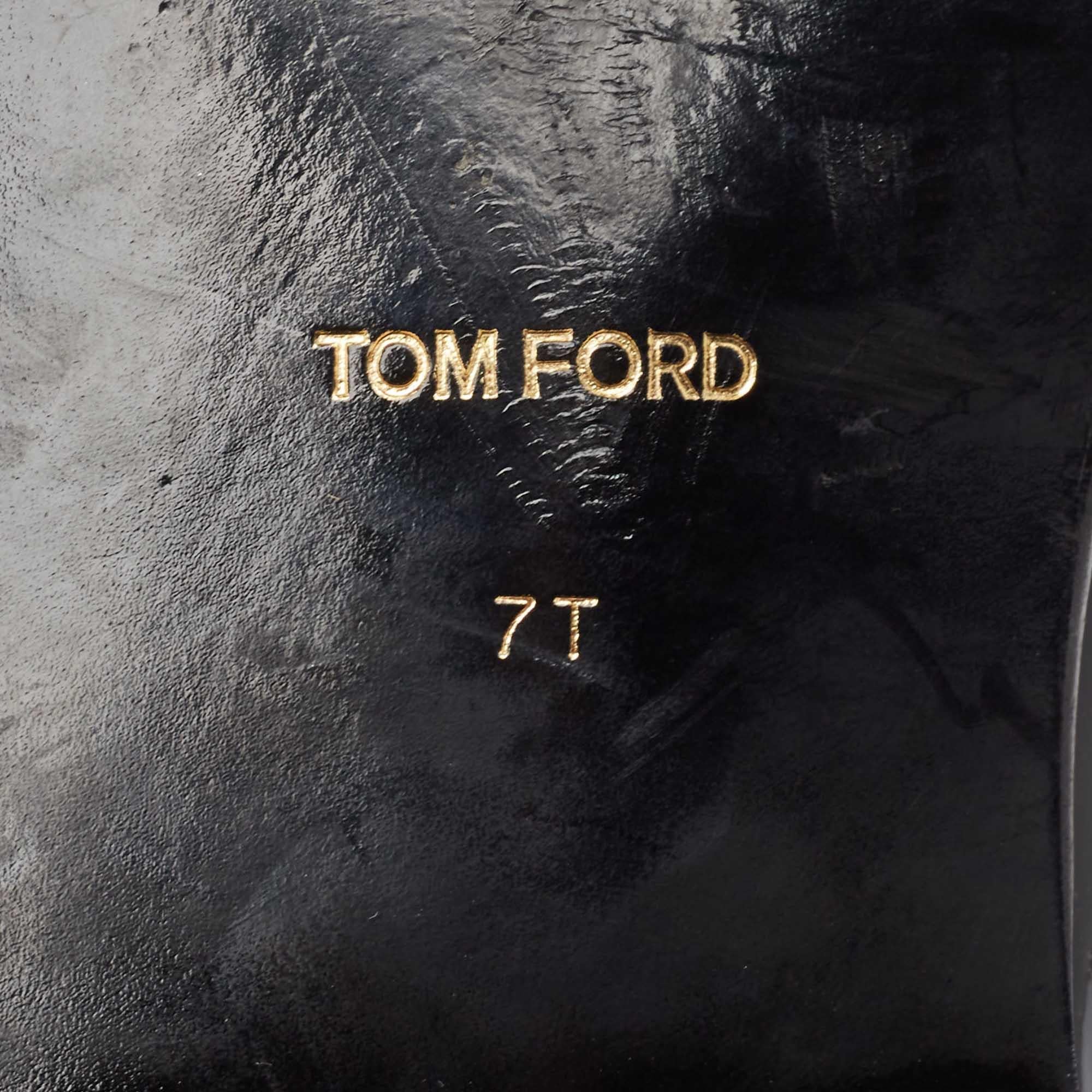Tom Ford Mocassins Penny en cuir verni noir Taille 40 en vente 4
