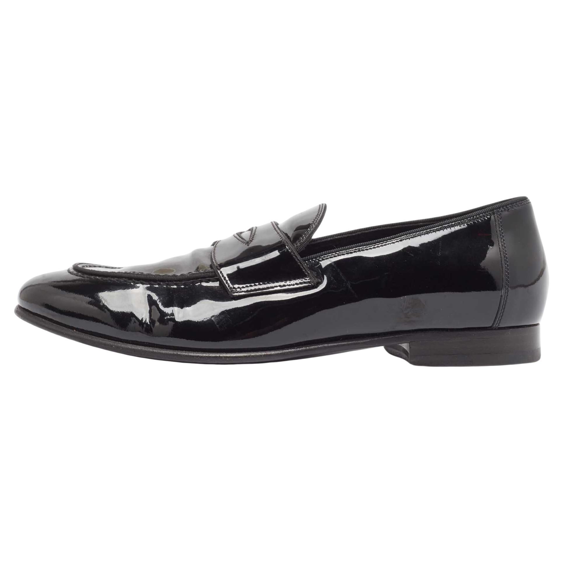 Tom Ford Black Patent Leather Penny Loafers Size 40 For Sale